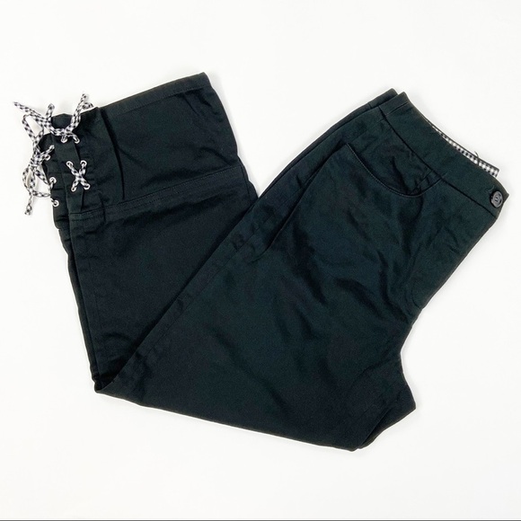 TALBOTS Petites Stretch Black Ankle Cropped Black Career Trouser Pants - Picture 10 of 11